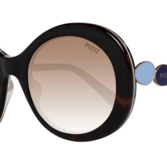 Emilio Pucci Brown Tortoise Oval Sunglasses EP127 52F - Picture 8 of 12